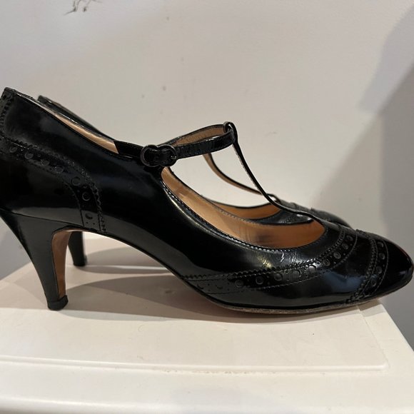 Black T strap heels (Salome) - Picture 5 of 9